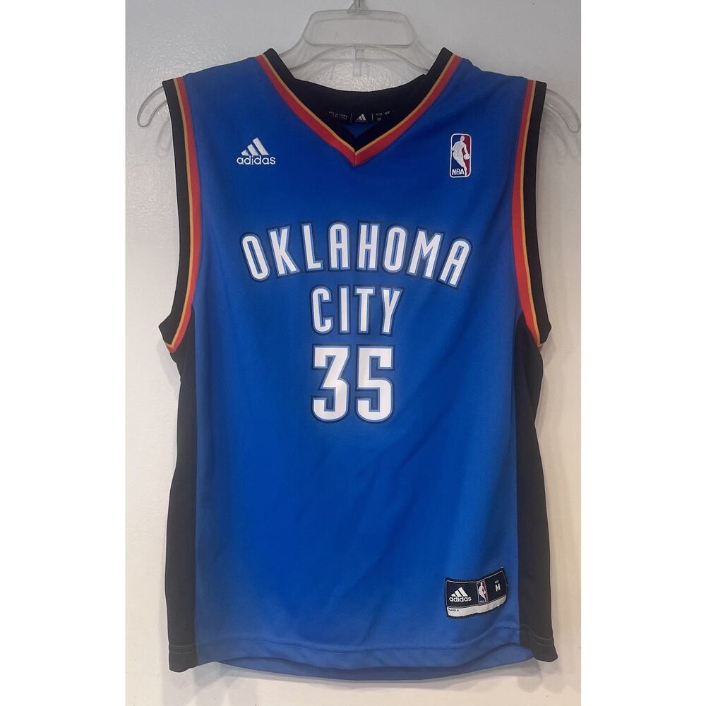 Adidas Kevin Durant Jersey Oklahoma City Thunder OKC Blue #35 Youth Size Medium